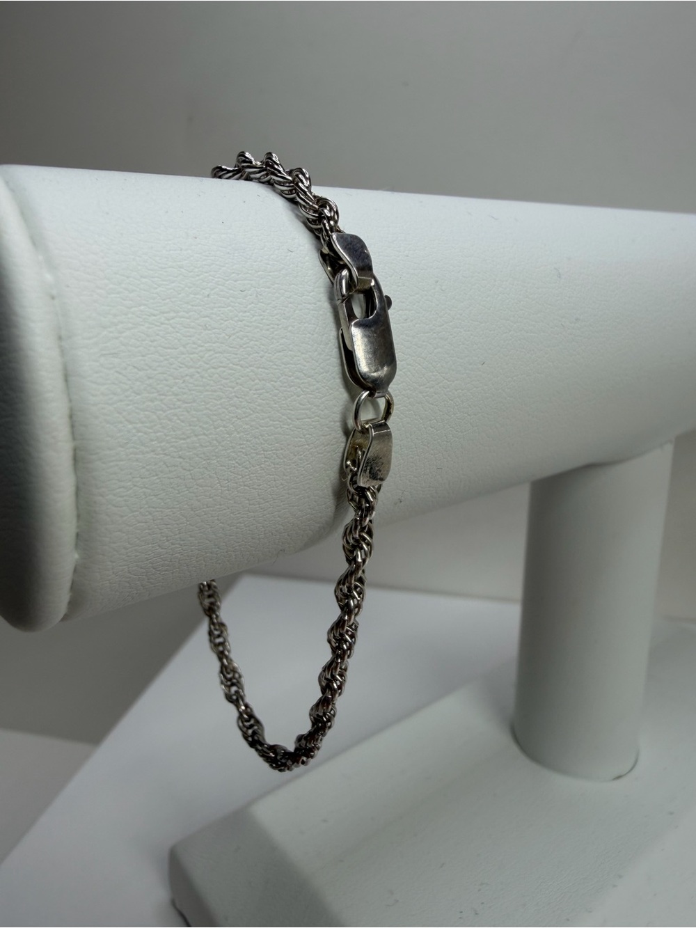 925 Silver twisted Rope Chain Bracelet - Picture 6 of 10